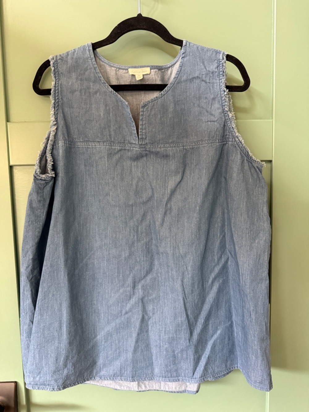 Cotton Bleu Light Chambray Sleeveless Tunic